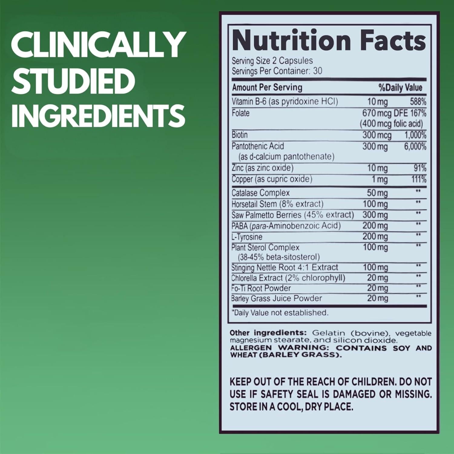 Suplemento Antienvejecimiento Cabello Gris Rescindir 60 Cápsulas