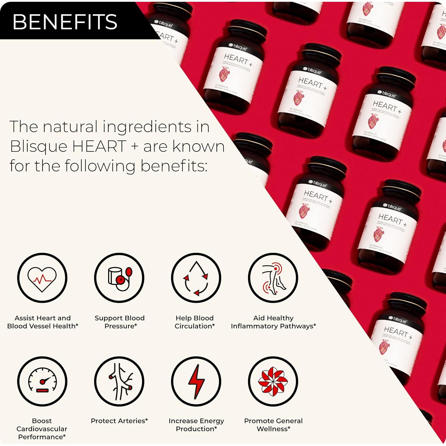 Suplemento Natural Blisque HEART + 90 Cápsulas CoQ10 Circulación