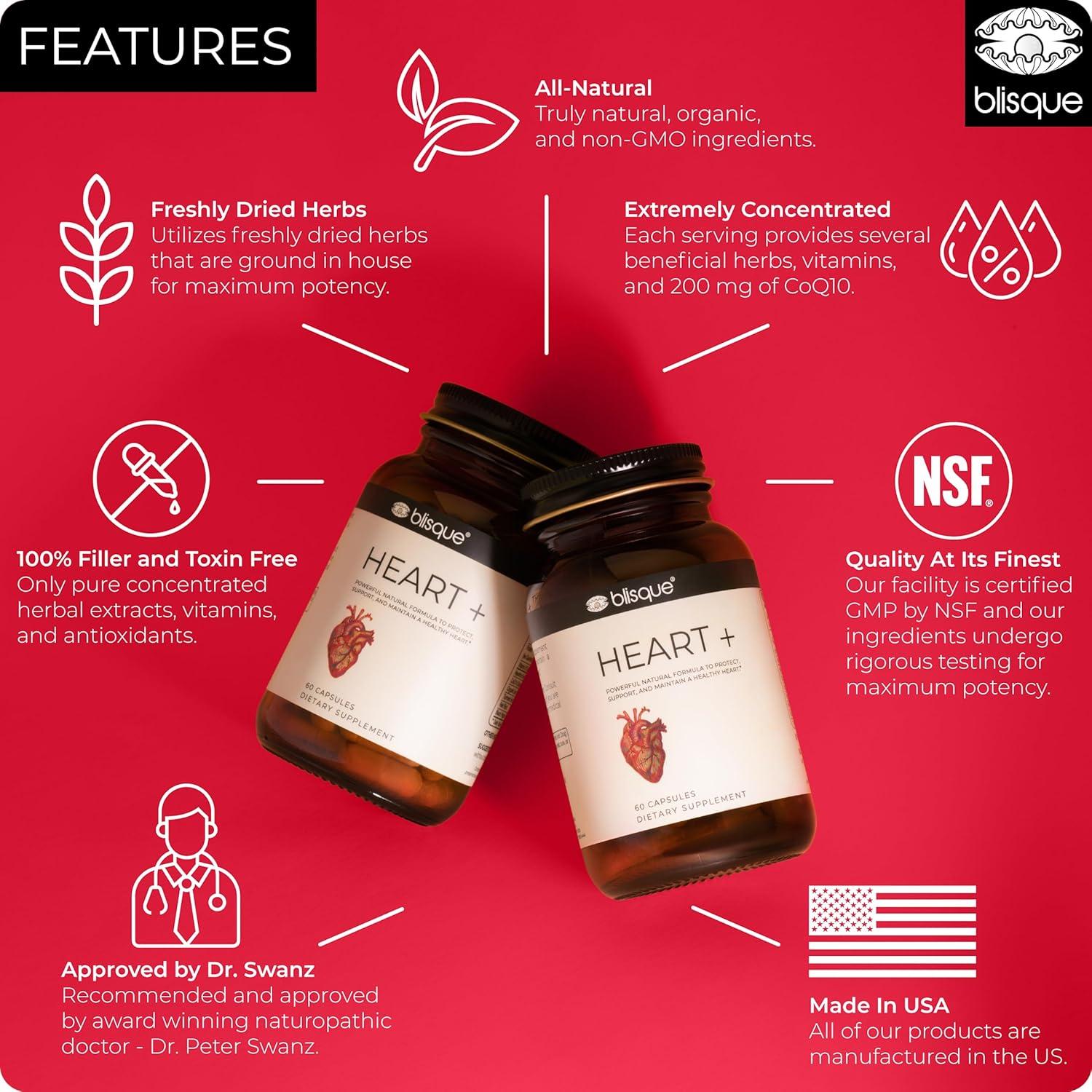 Suplemento Natural Blisque HEART + 90 Cápsulas CoQ10 Circulación