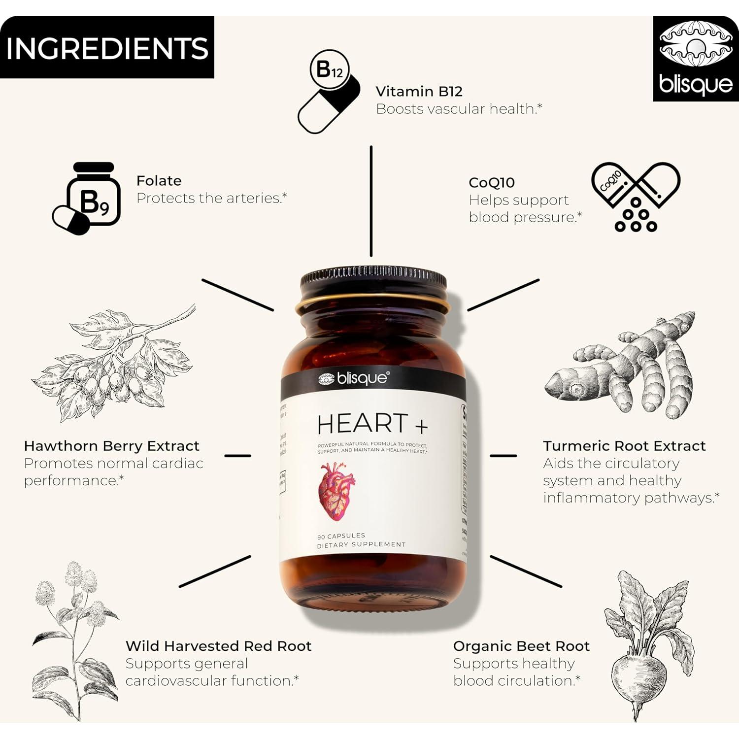 Suplemento Natural Blisque HEART + 90 Cápsulas CoQ10 Circulación