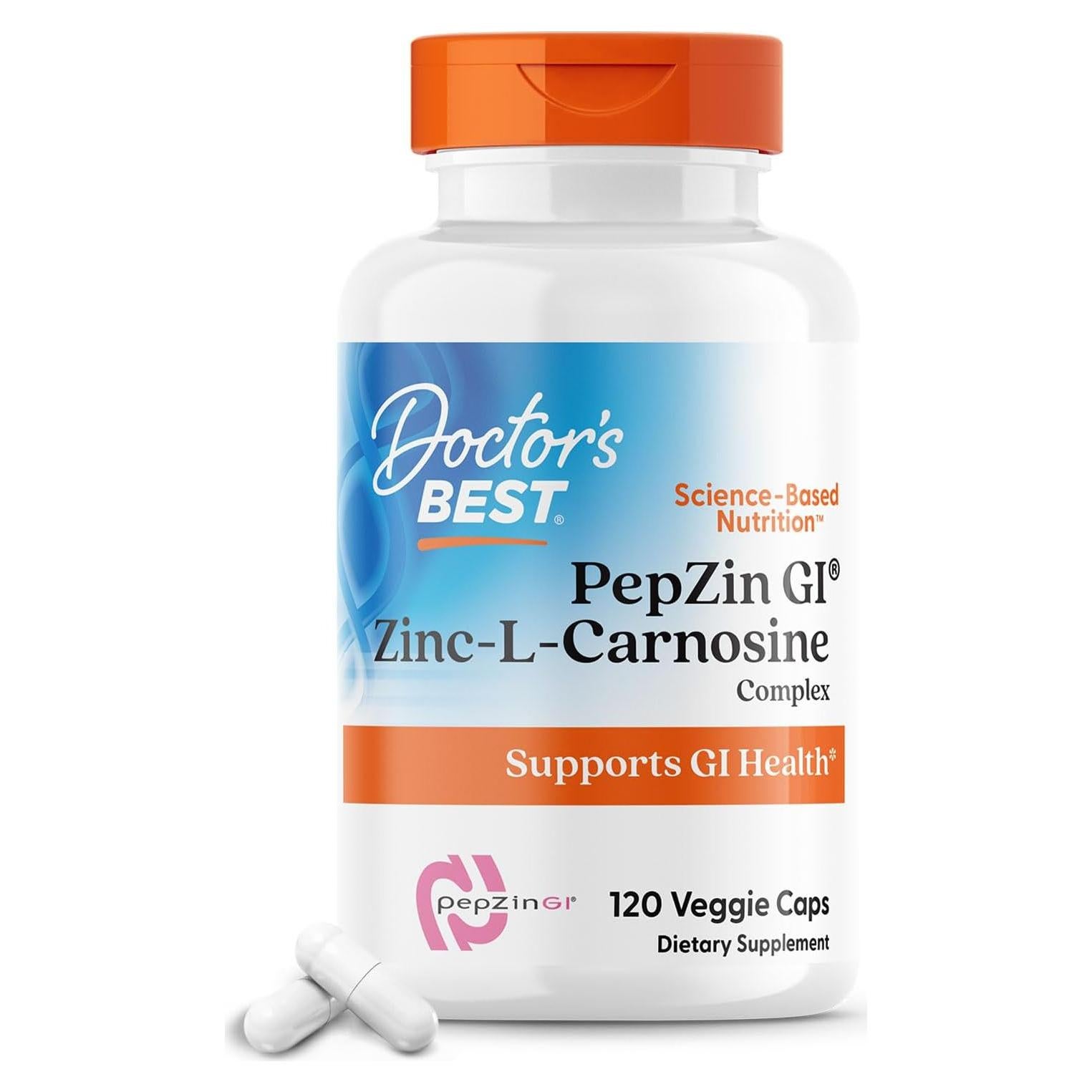 Complejo de Zinc-L-Carnosina PepZin GI Doctor's Best 120 Cápsulas