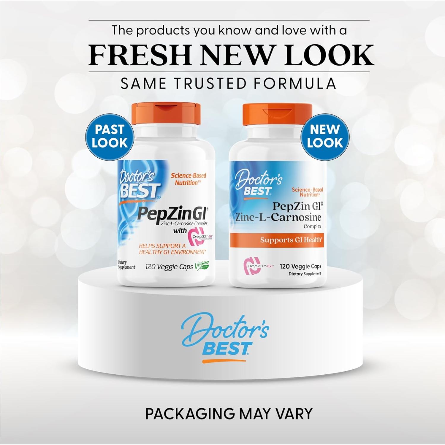 Complejo de Zinc-L-Carnosina PepZin GI Doctor's Best 120 Cápsulas