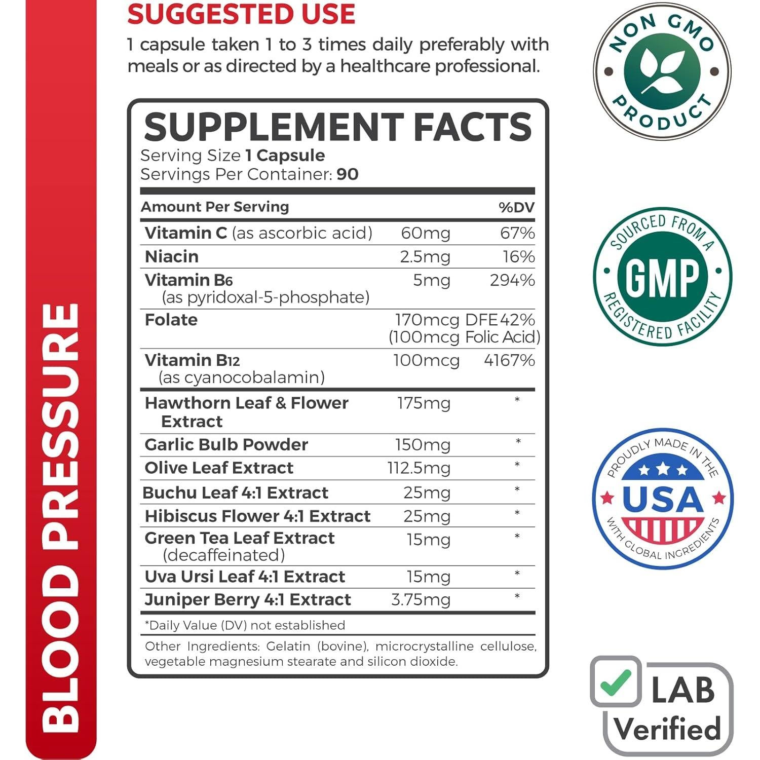 Suplemento Natural de Presión Arterial Healths Harmony - 90 Cápsulas