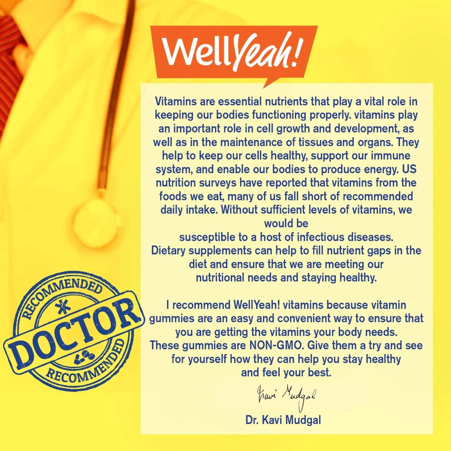 Gomitas Complejo B Niños WellYeah - 60 Unidades Sabor Fresa