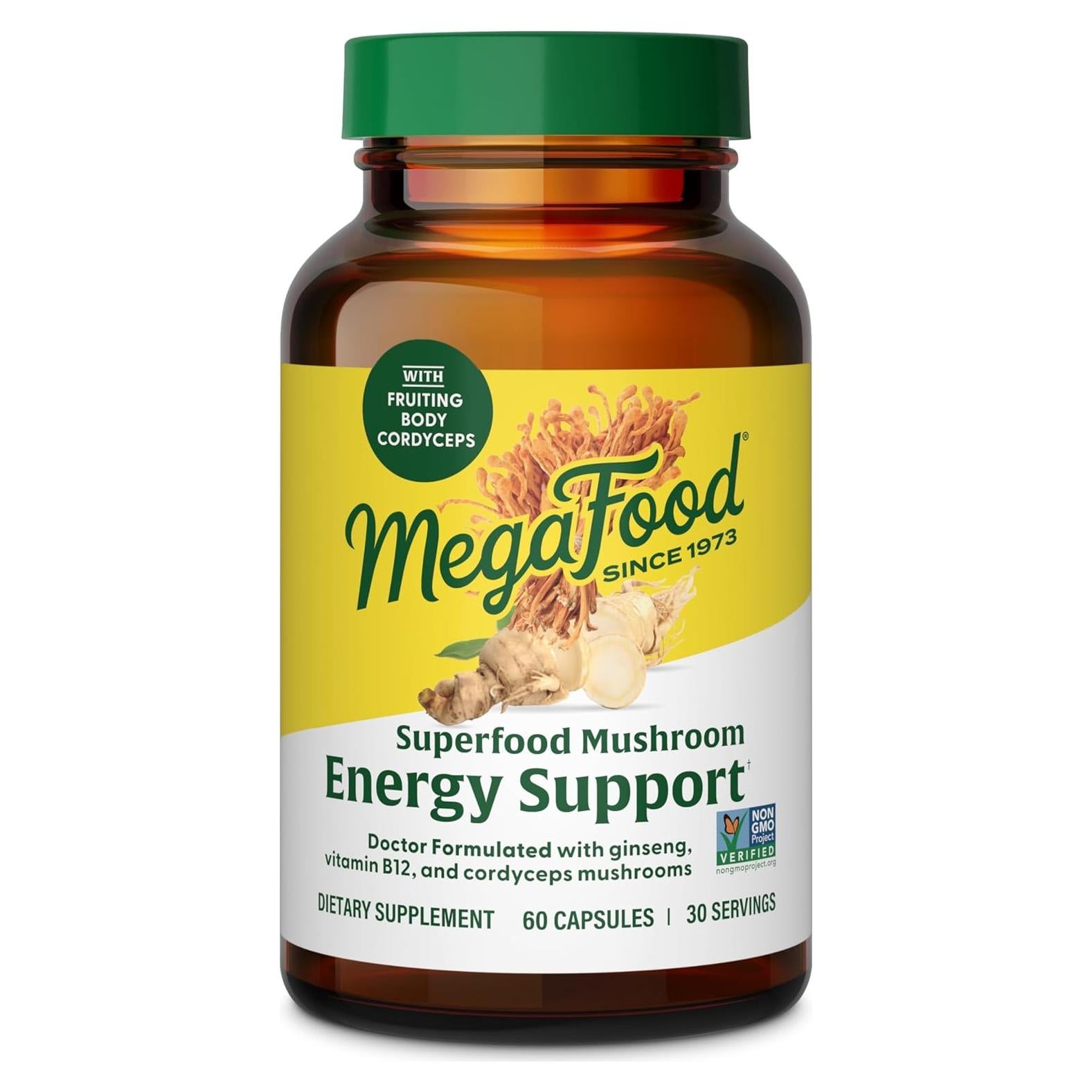 Suplemento Energético MegaFood Cordyceps y Ginseng - 60 Cápsulas