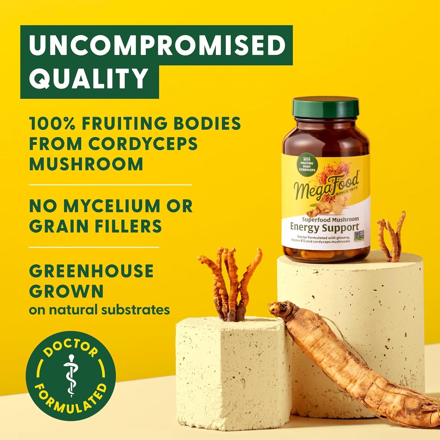 Suplemento Energético MegaFood Cordyceps y Ginseng - 60 Cápsulas