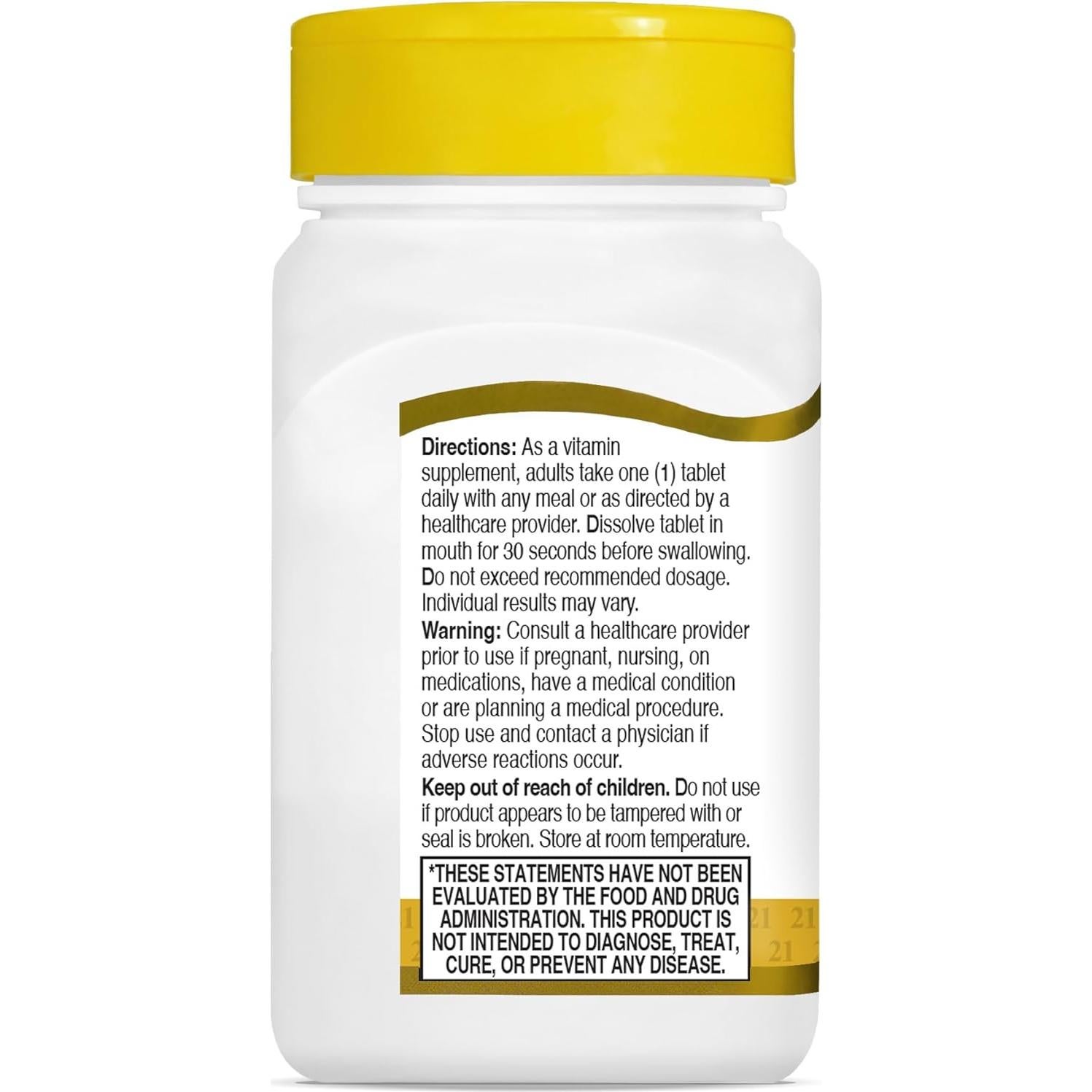 Tabletas Sublinguales Vitamina B12 2500 mcg Siglo 21 110 Unidades