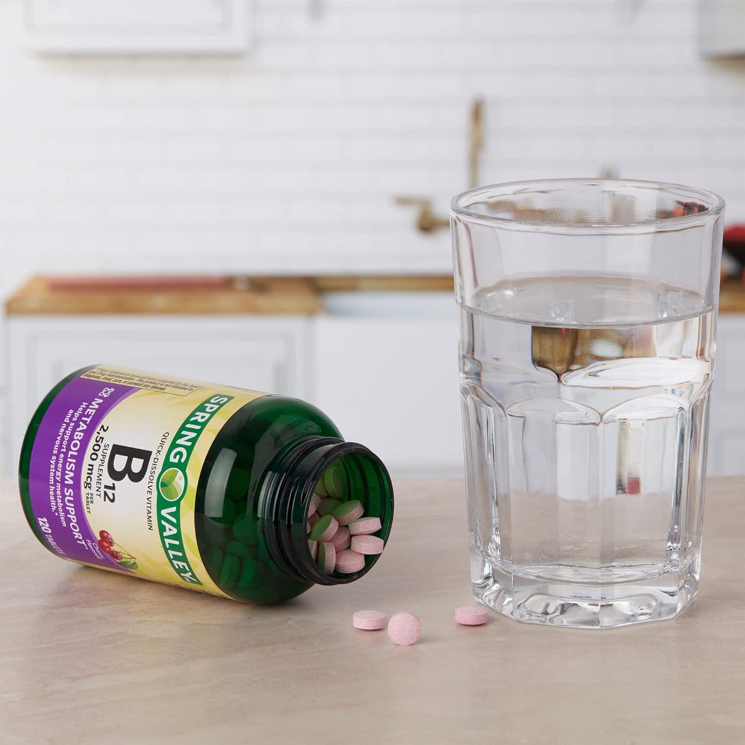 Tabletas de Vitamina B12 2500 mcg Spring Valley - 120 Unidades