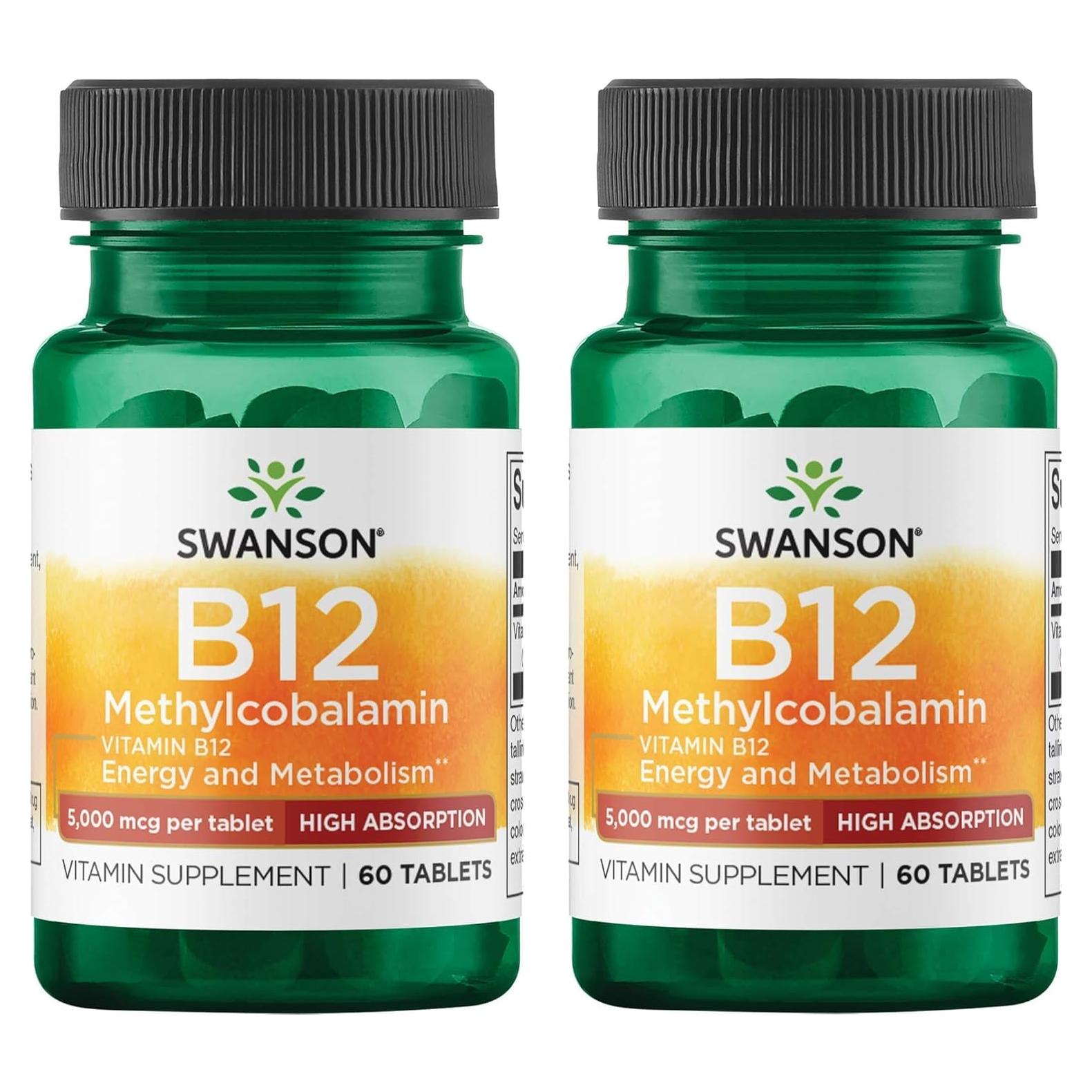 Vitamina B12 Metilcobalamina Swanson 5000 mcg 60 Tabletas