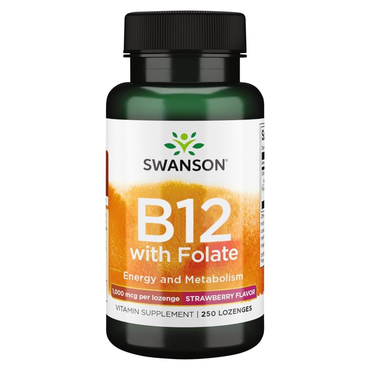Lozenges de Vitamina B-12 Swanson 1000 mcg 250 Unidades