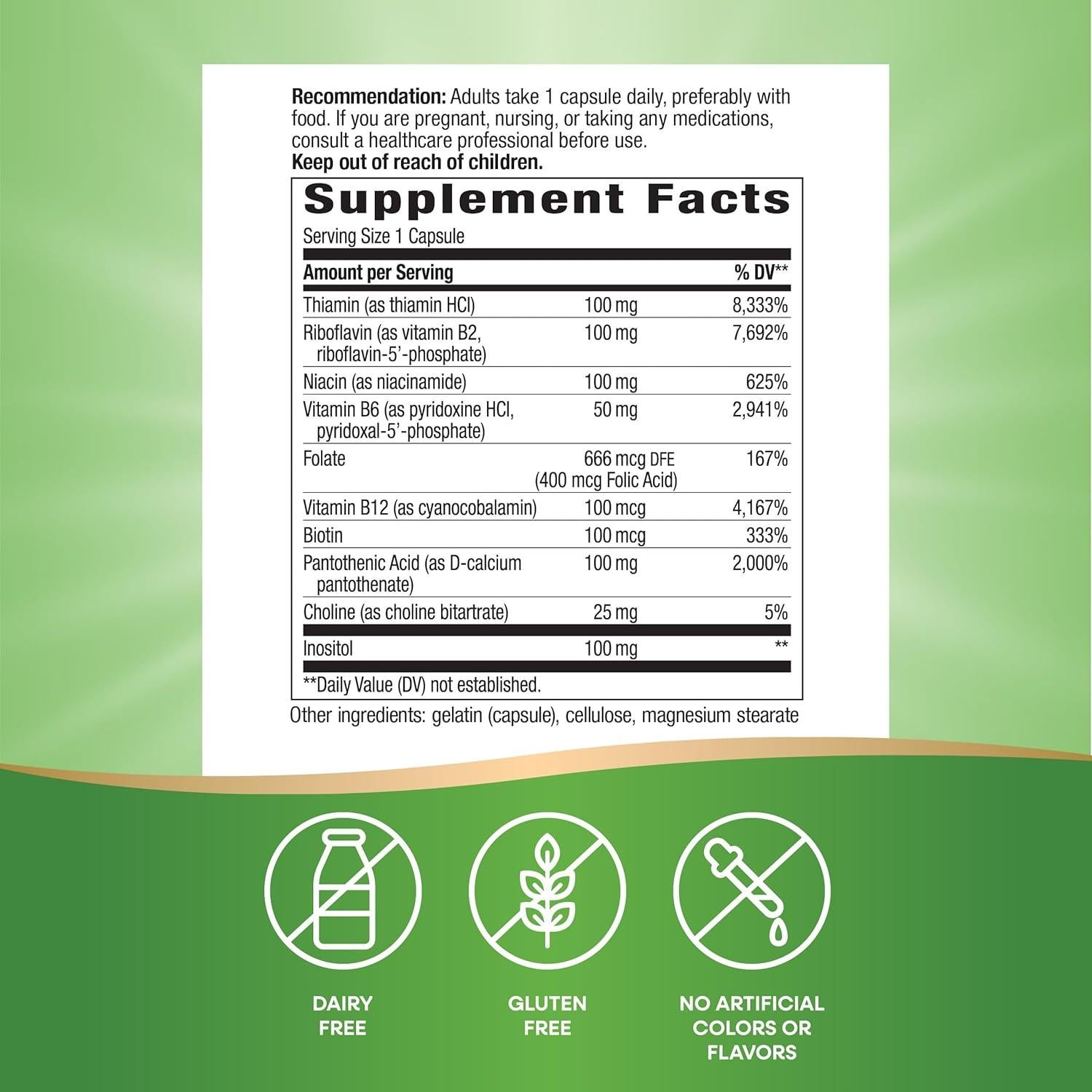 Complejo B-100 Nature's Way 100 Cápsulas - Energía Celular
