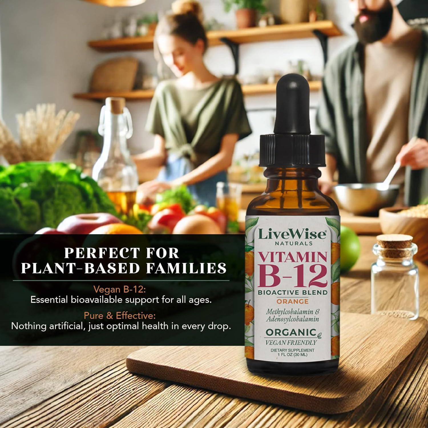 Gotas Líquidas de Vitamina B12 Vegana Live Wise 29.57 ml