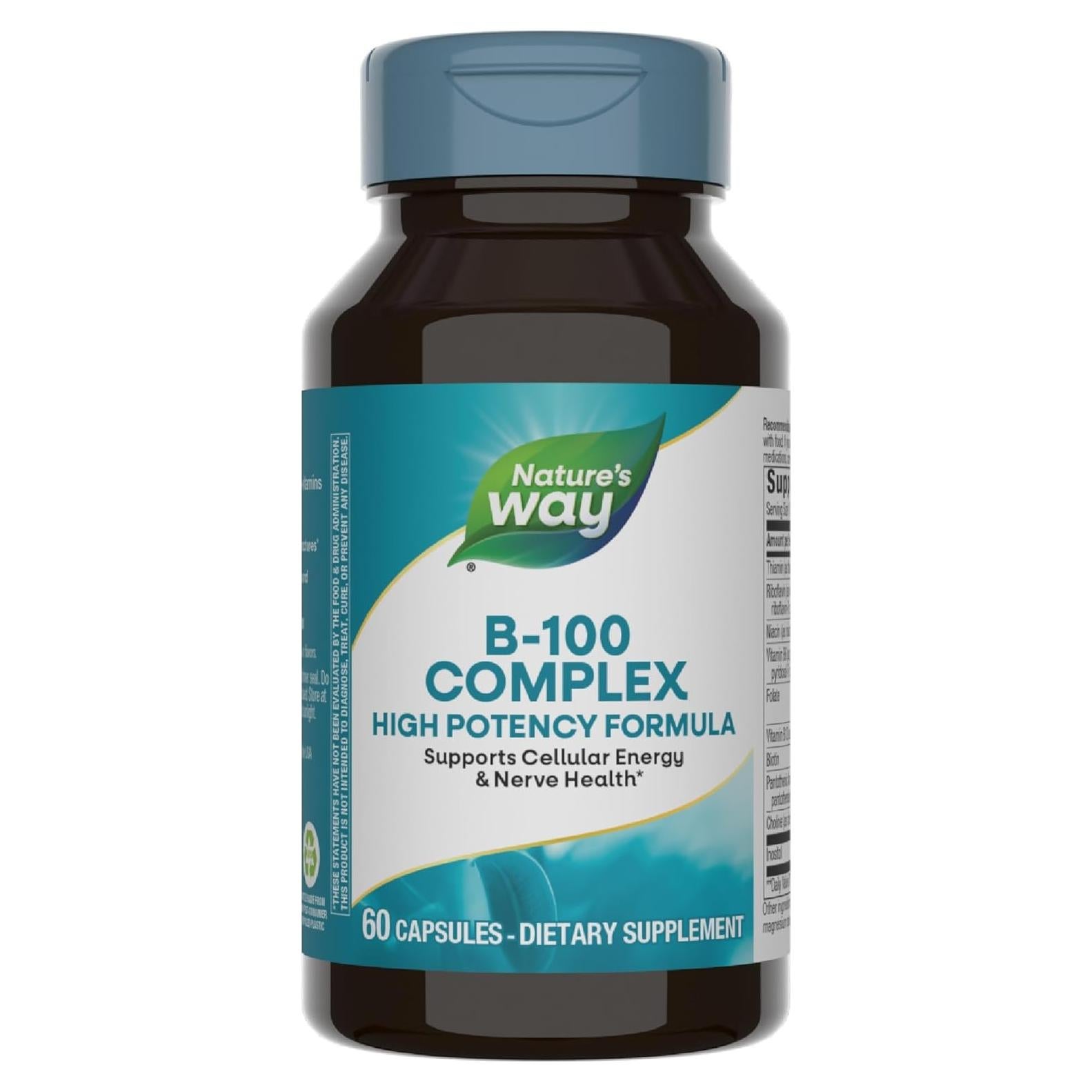 Complejo B-100 Nature's Way 60 Cápsulas - Energía Celular y Salud Nerviosa