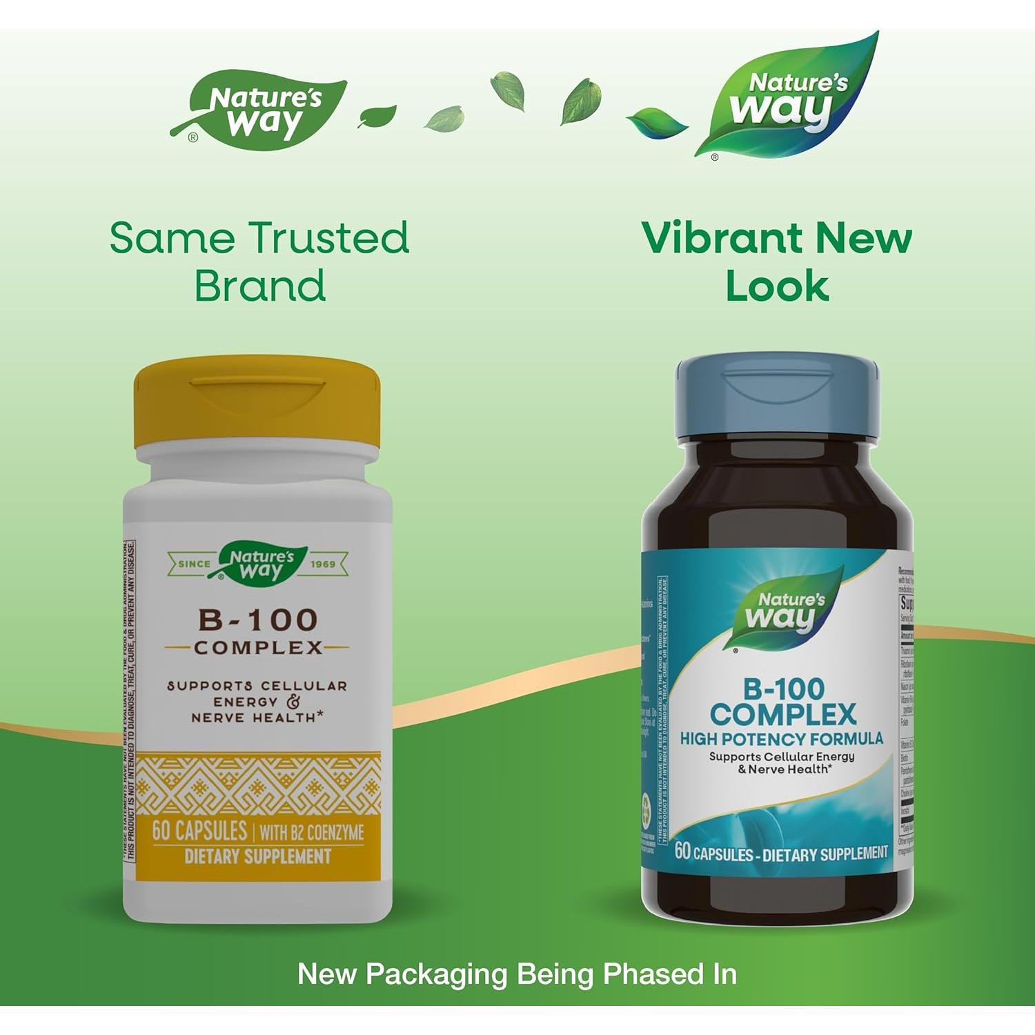 Complejo B-100 Nature's Way 60 Cápsulas - Energía Celular y Salud Nerviosa