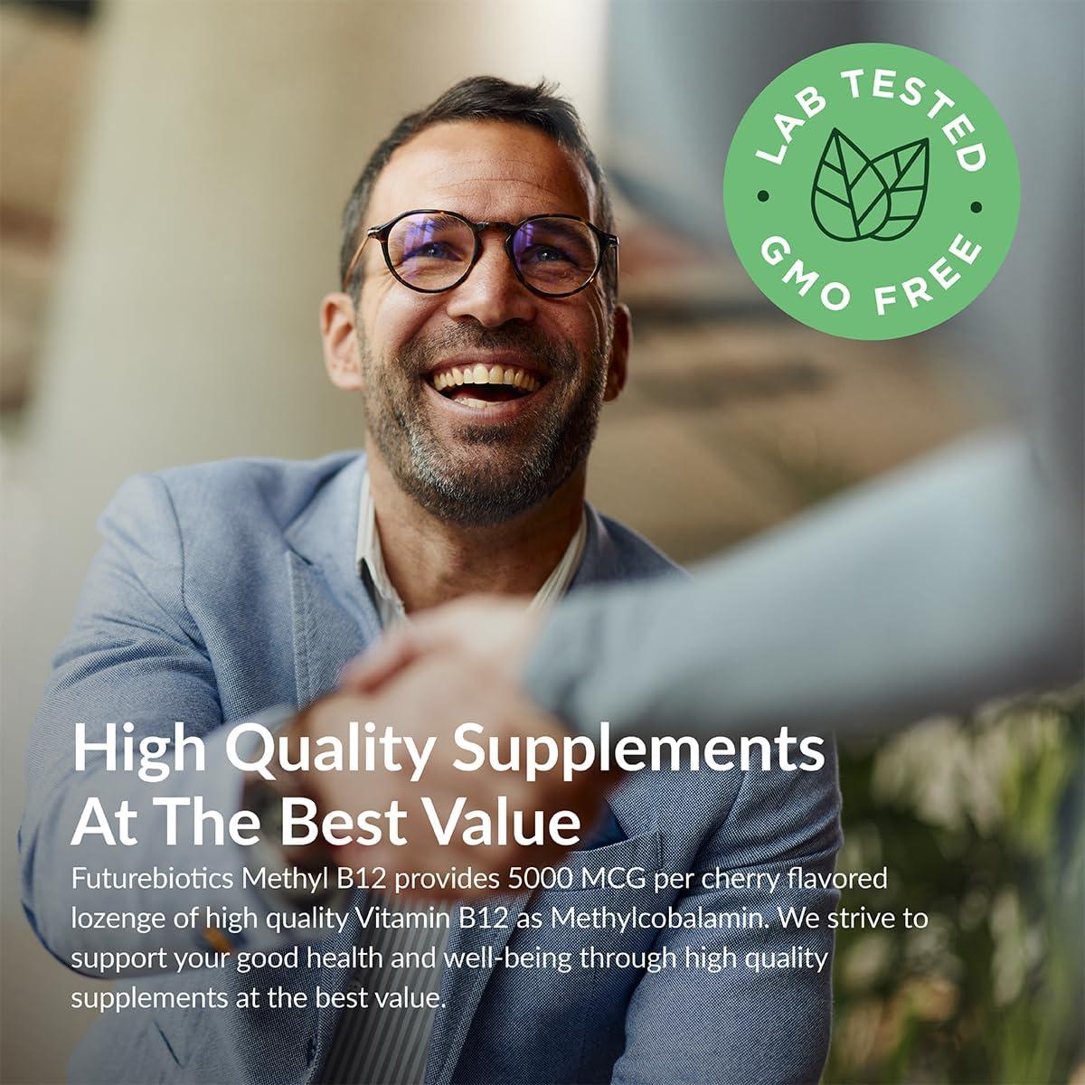 Futurebiotics Methyl B12 5000 MCG Vitamina B12 Sabor Cereza 60 Pastillas