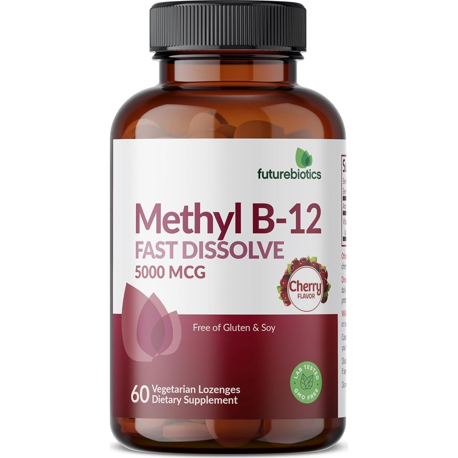 Futurebiotics Methyl B12 5000 MCG Vitamina B12 Sabor Cereza 60 Pastillas