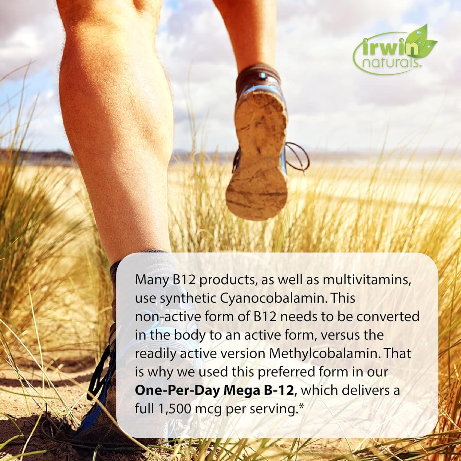 Irwin Naturals Mega B-12 1500mcg Metilcobalamina Energía 60 Gelatinas