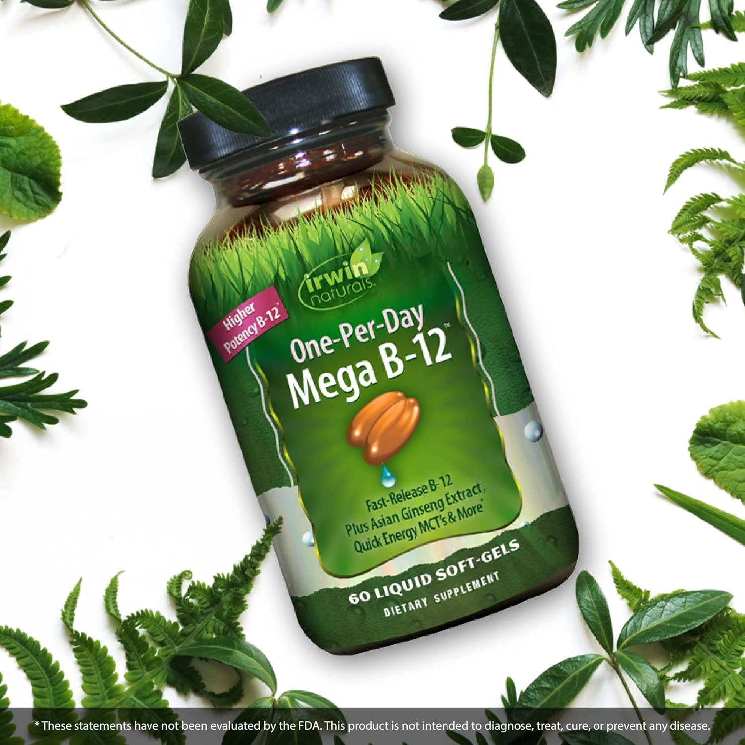 Irwin Naturals Mega B-12 1500mcg Metilcobalamina Energía 60 Gelatinas