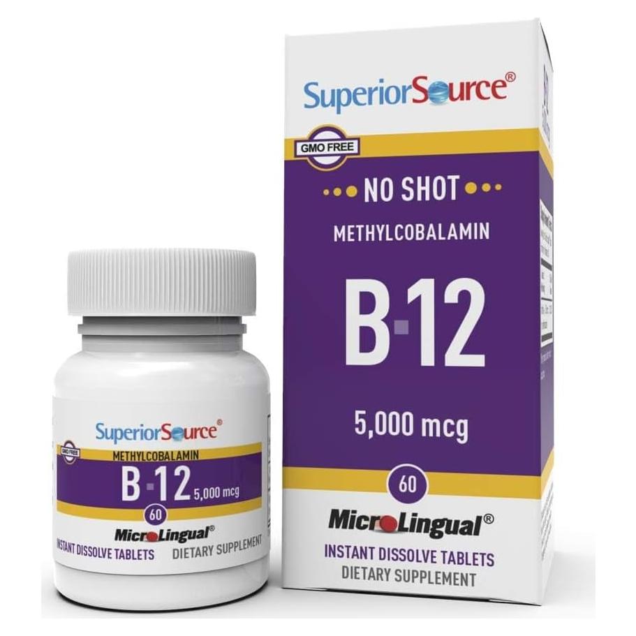 Vitamina B12 Sublingual 5000 mcg Superior Source - 60 Tabletas