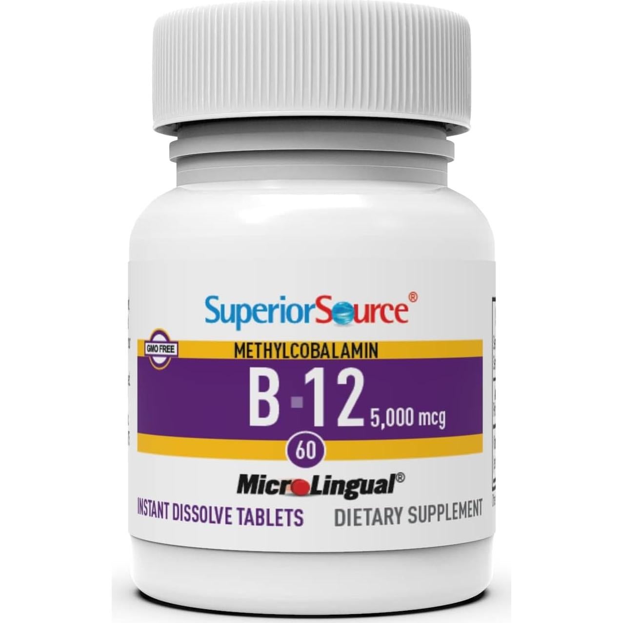 Vitamina B12 Sublingual 5000 mcg Superior Source - 60 Tabletas
