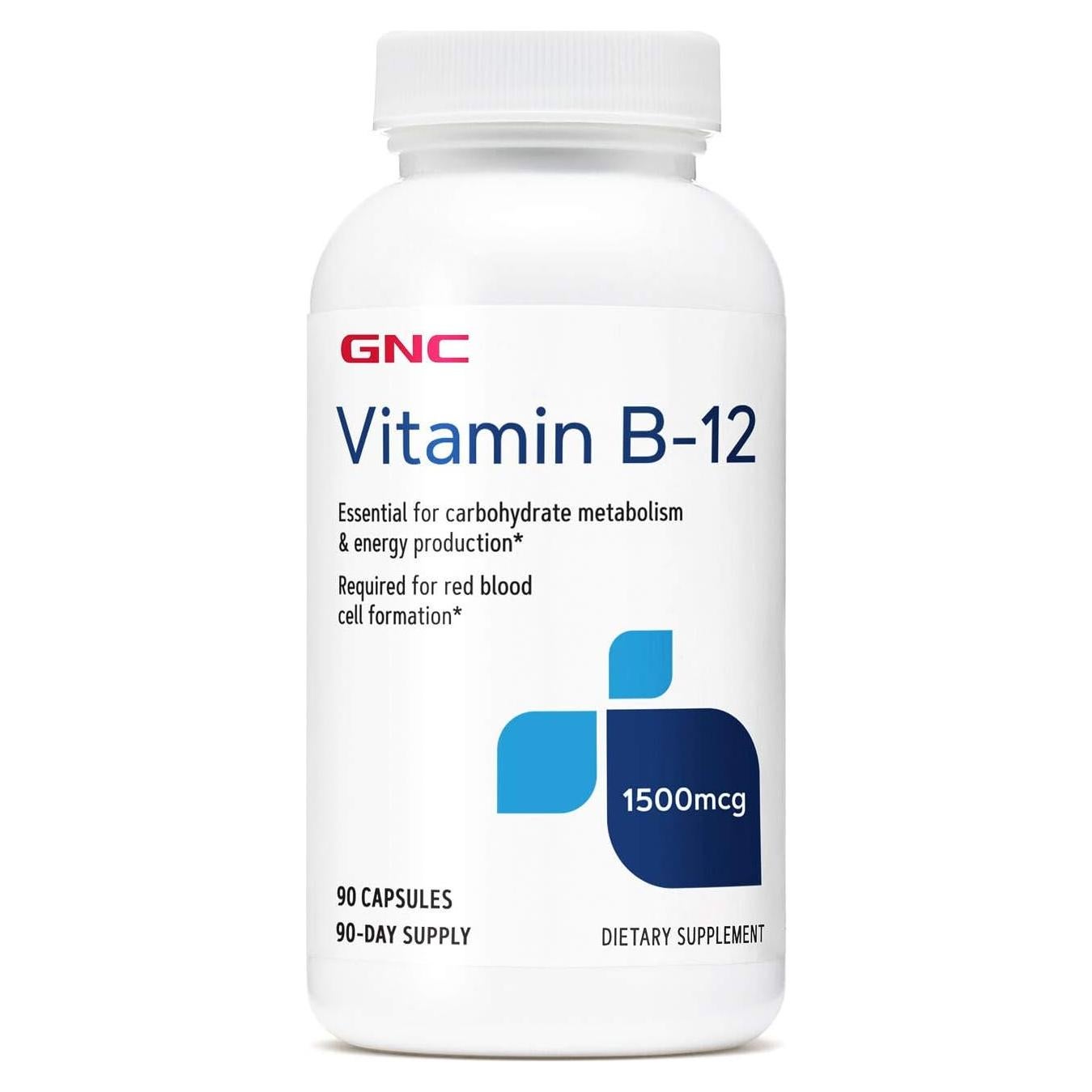 GNC Vitamina B-12 1500mcg 90 Cápsulas Energía y Metabolismo