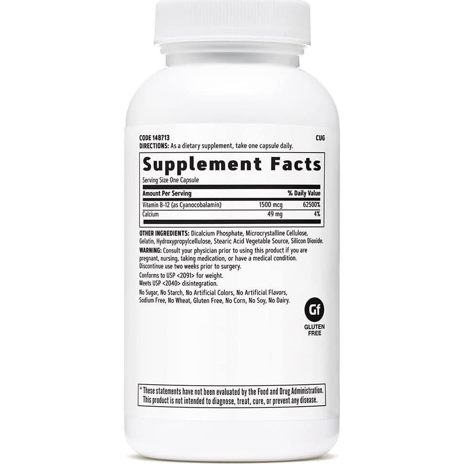 GNC Vitamina B-12 1500mcg 90 Cápsulas Energía y Metabolismo