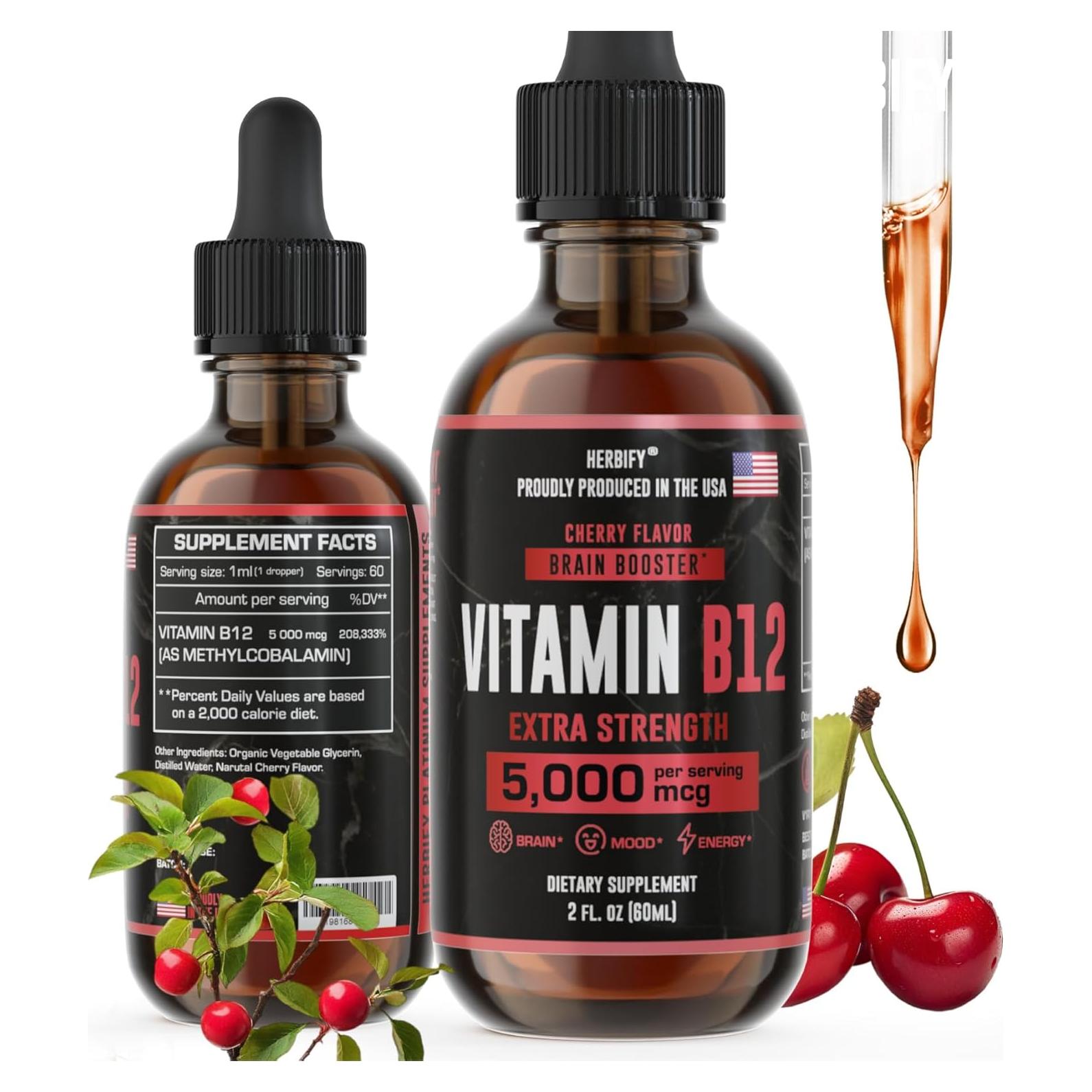 Suplemento Energético B12 Metilada HERBIFY 5000 Mcg 60 ml