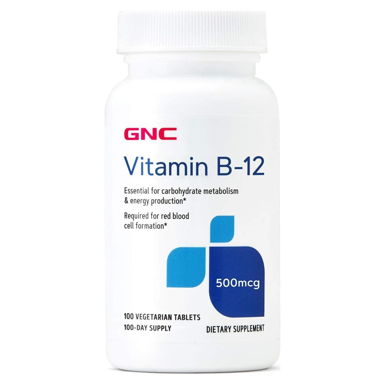 GNC Vitamina B-12 500 mcg - 100 Tabletas Vegetarianas