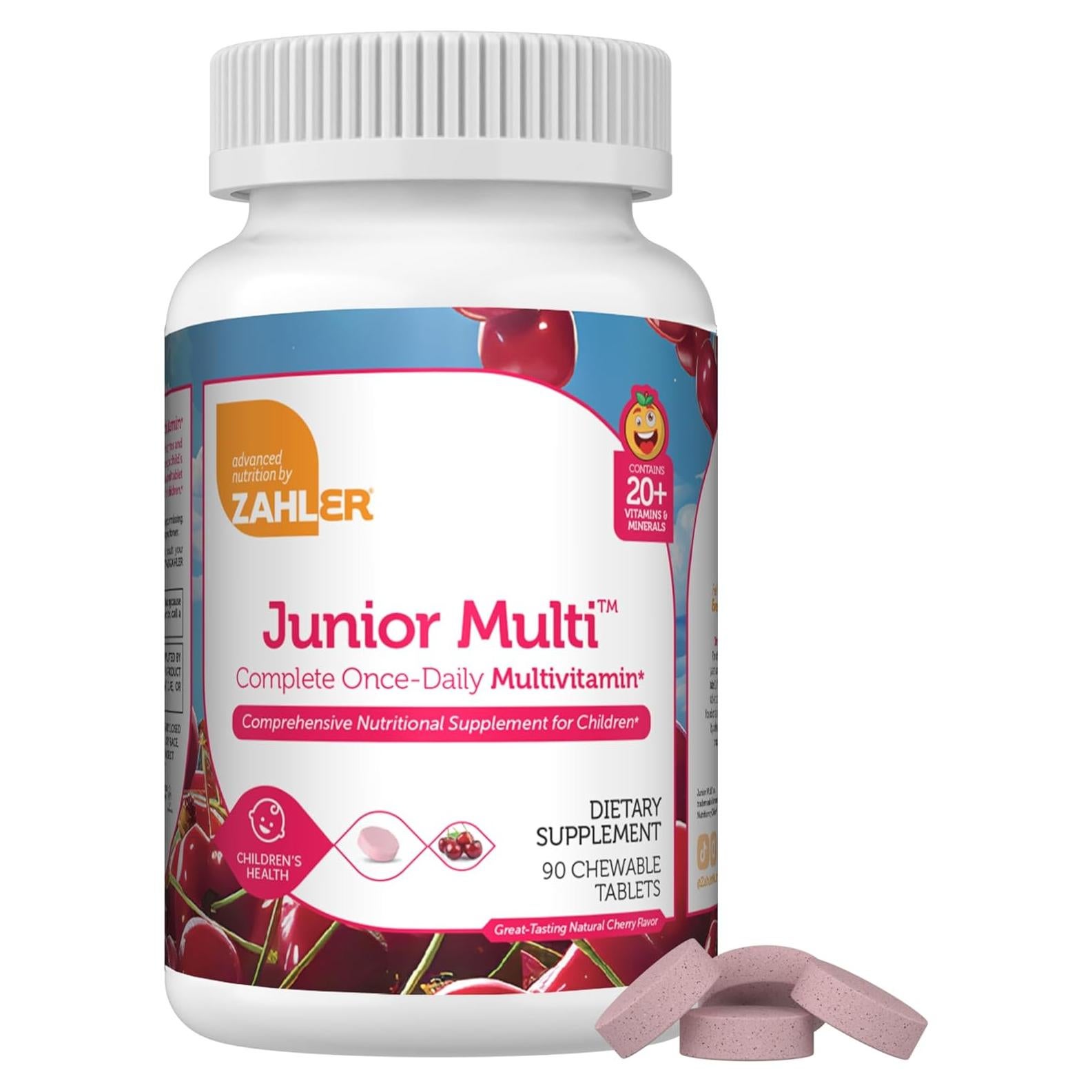 Multivitaminas Masticables Zahler Kids 90 Tabletas Cereza