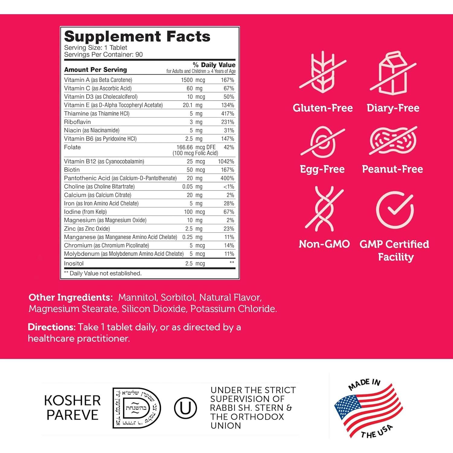 Multivitaminas Masticables Zahler Kids 90 Tabletas Cereza