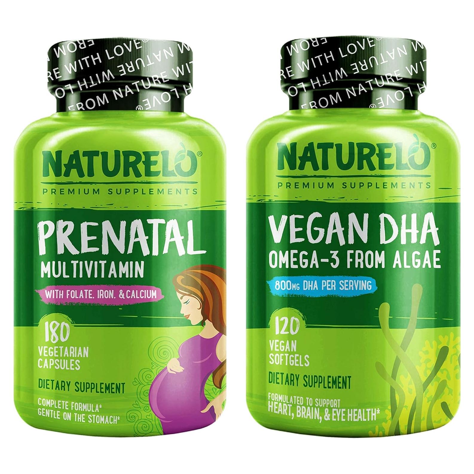 Multivitamina Prenatal NATURELO 180 cápsulas Vegana DHA