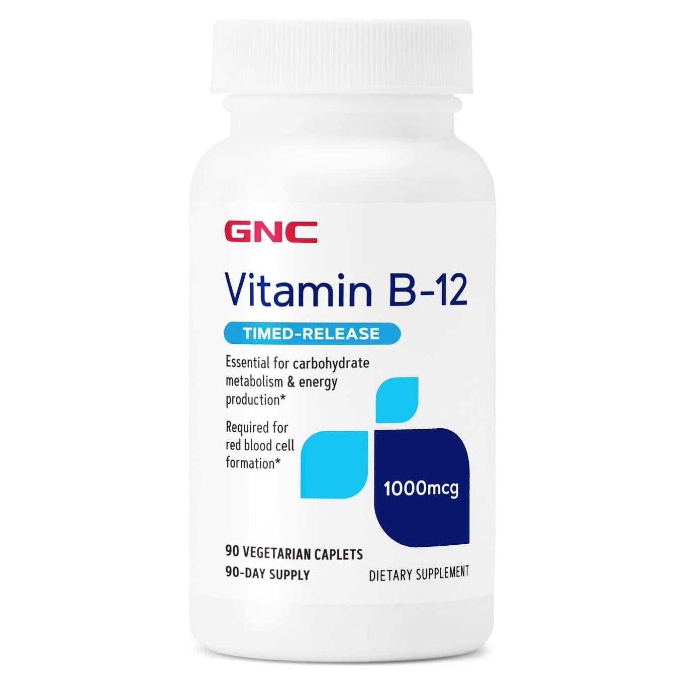 GNC Vitamina B-12 1000 mcg 90 Tabletas Vegetarianas