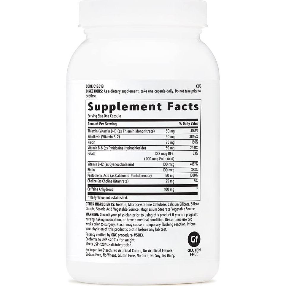 GNC B-Complejo Plus Energía 120 Cápsulas - Metabolismo y Energía