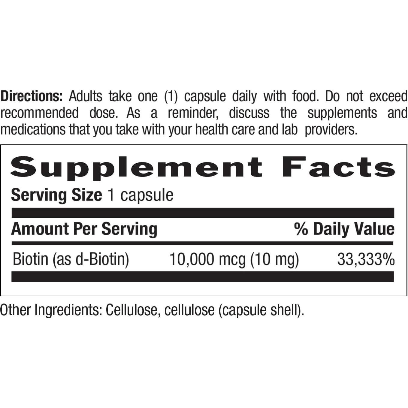 Suplemento de Biotina 10,000 mcg Country Life - 60 Cápsulas