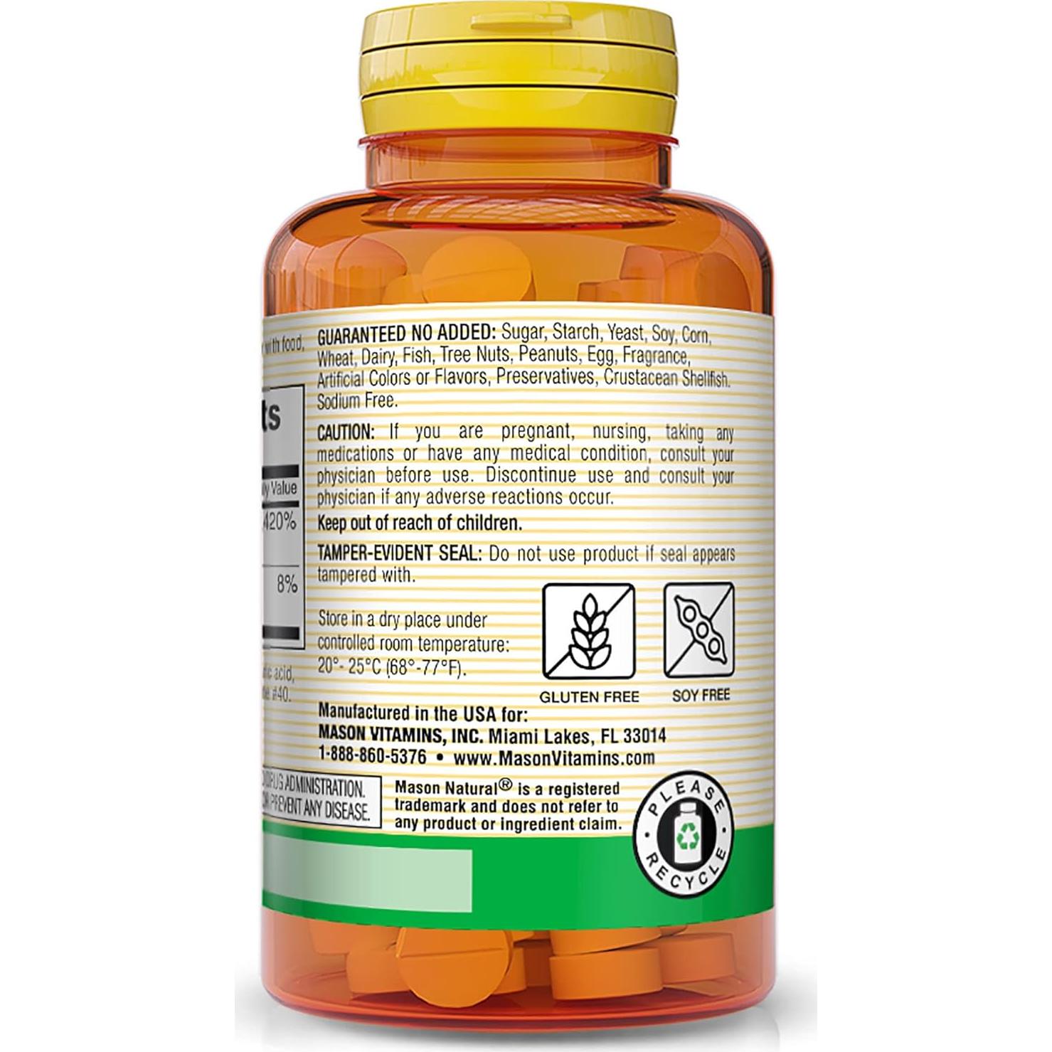 Vitamina B12 250 mcg Mason Natural - 100 Tabletas Energía