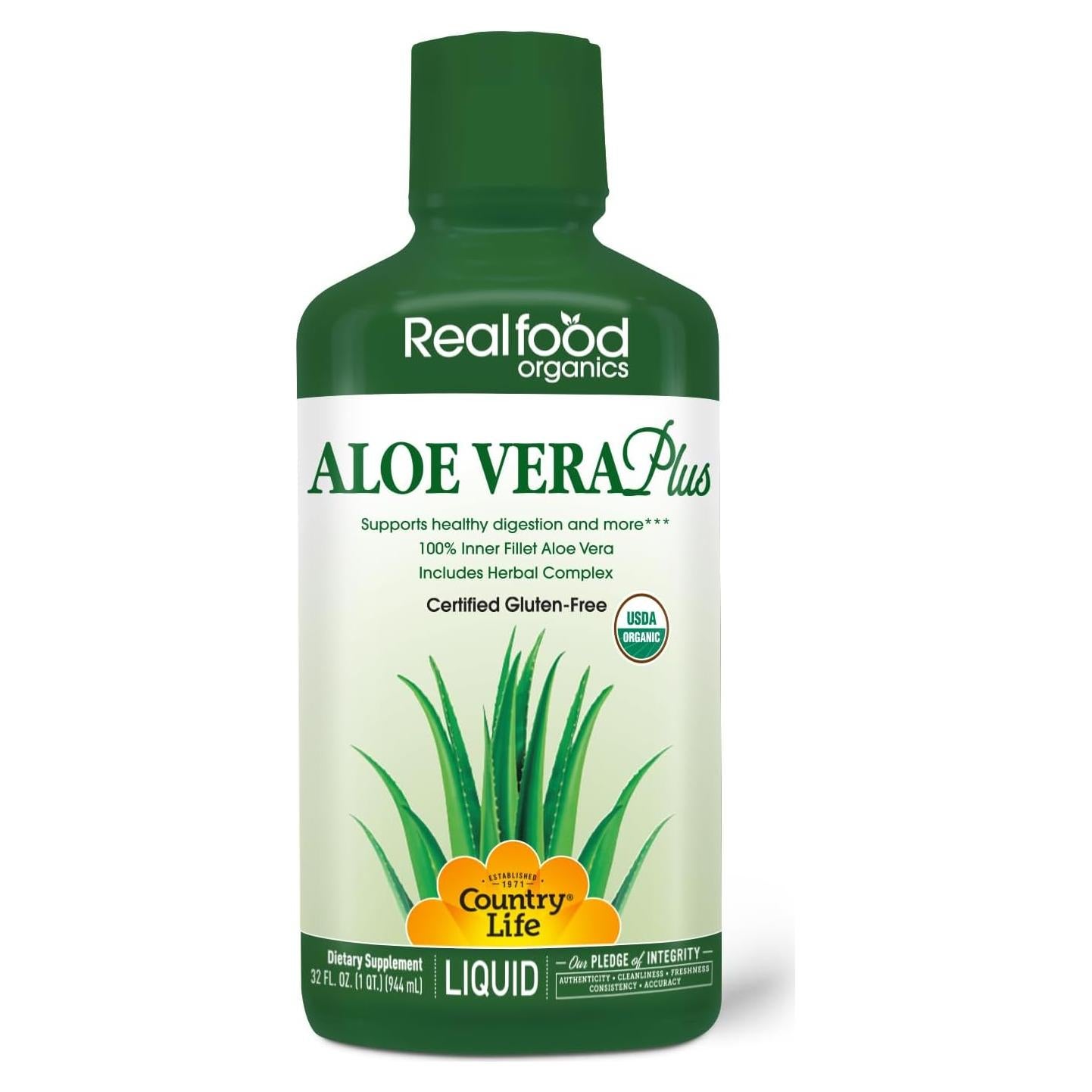 Líquido de Aloe Vera Plus Country Life 946 ml - Salud Digestiva
