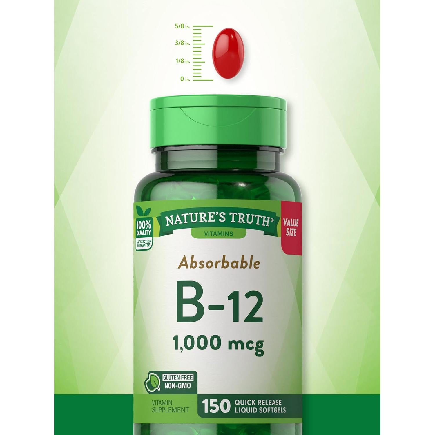 Vitamina B12 1000 mcg Verdad de la Naturaleza 150 Gelatinas