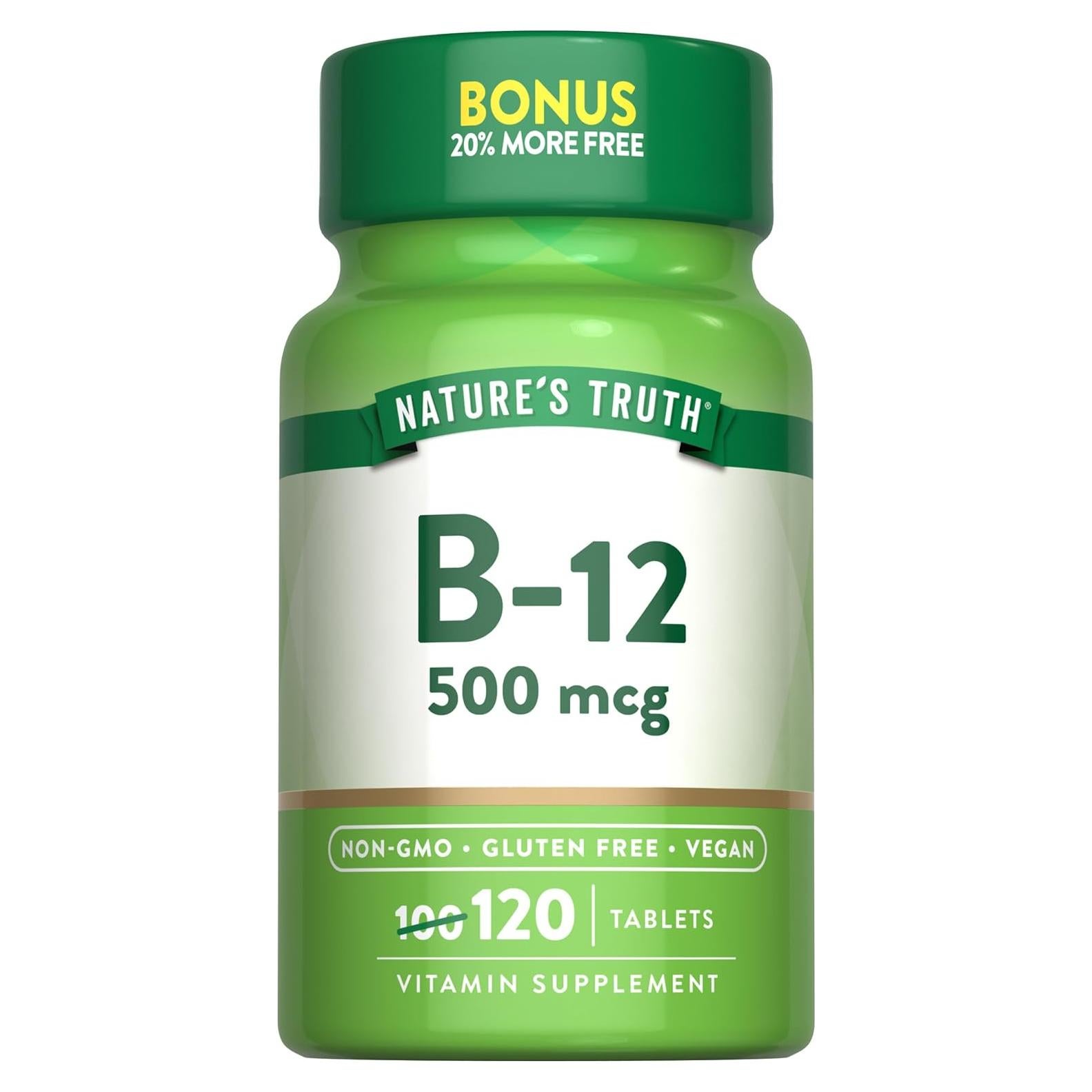 Vitamina B12 Cianocobalamina 500 mcg Vegana - La Verdad de la Naturaleza