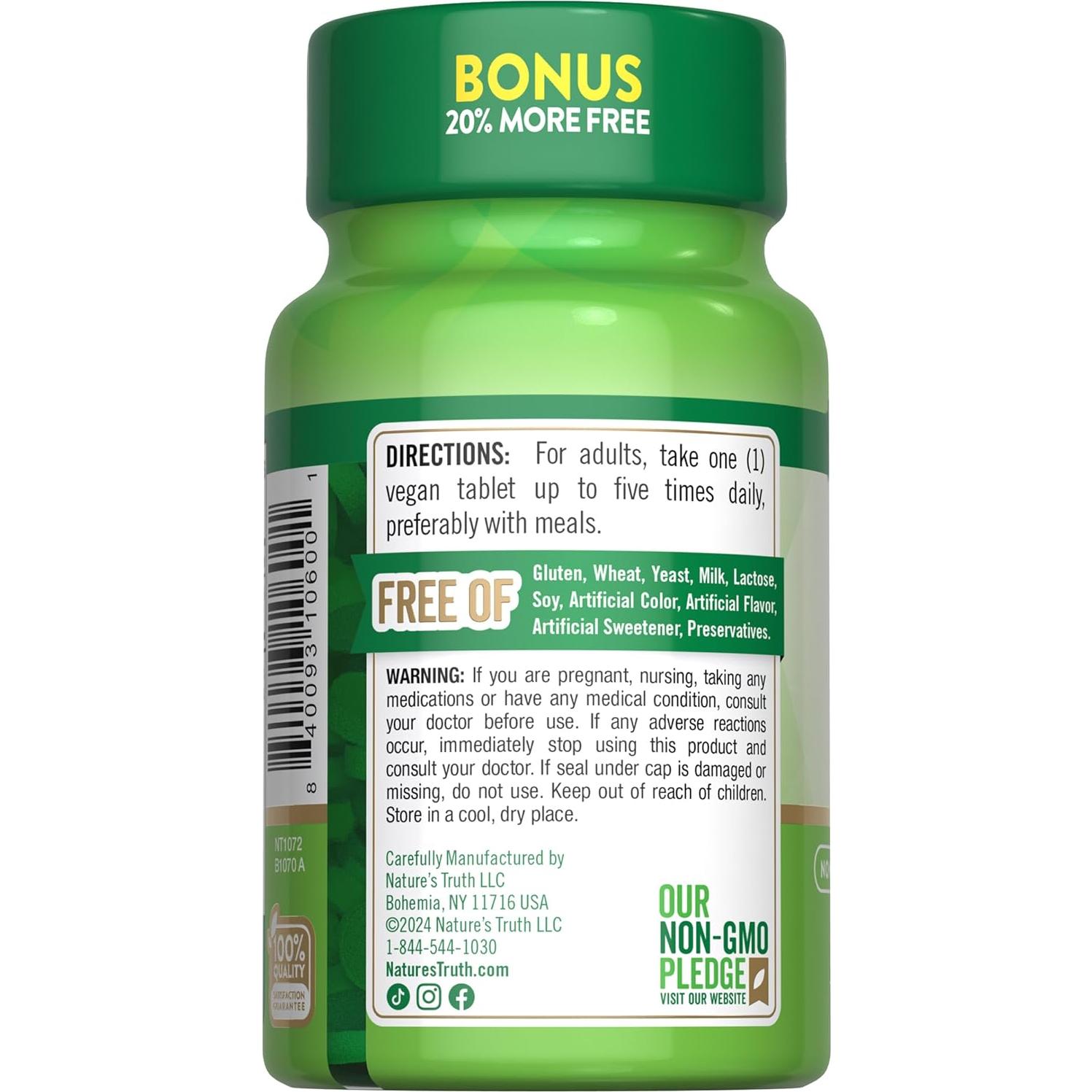 Vitamina B12 Cianocobalamina 500 mcg Vegana - La Verdad de la Naturaleza