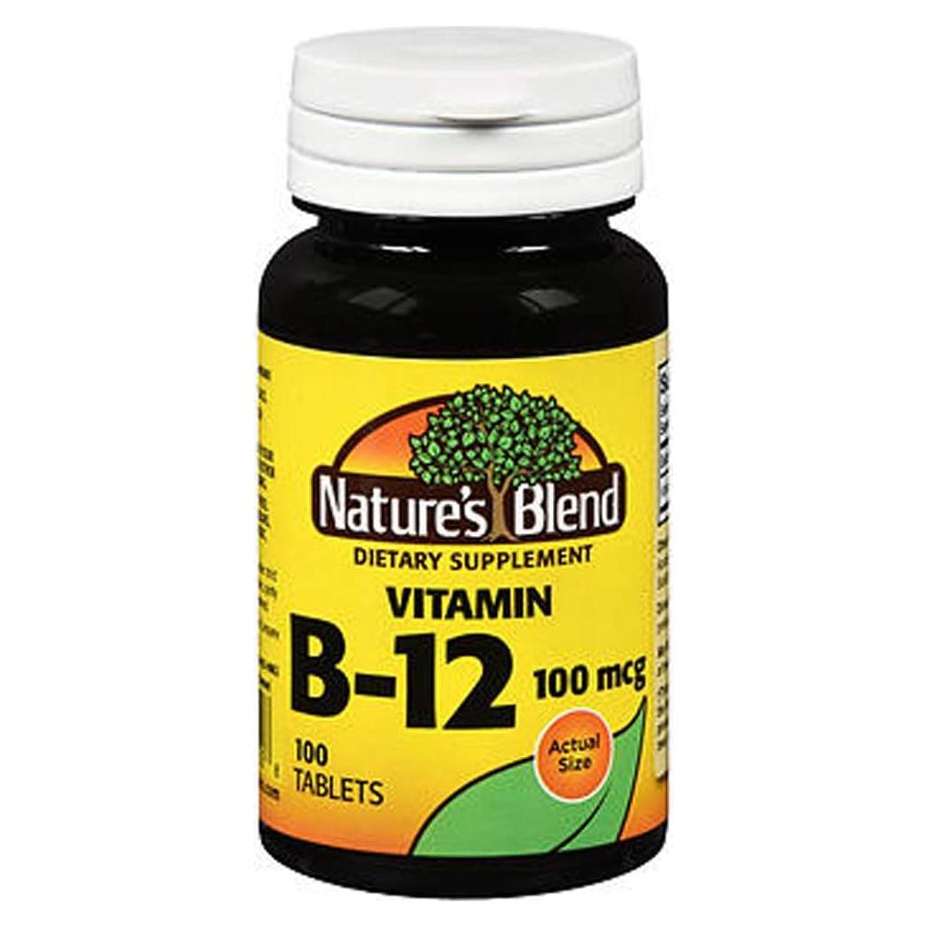 Tabletas de Vitamina B12 Nature's Blend 100 mcg - 200 unidades