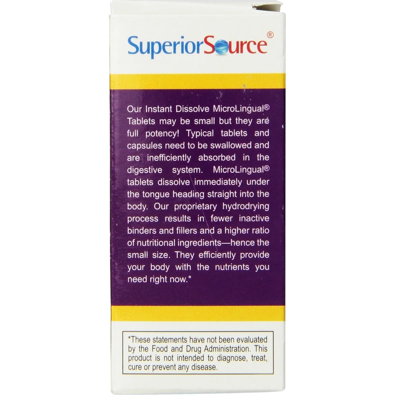 Suplemento de Vitamina B12 Superior Source 2000 mcg - 60 Tabletas