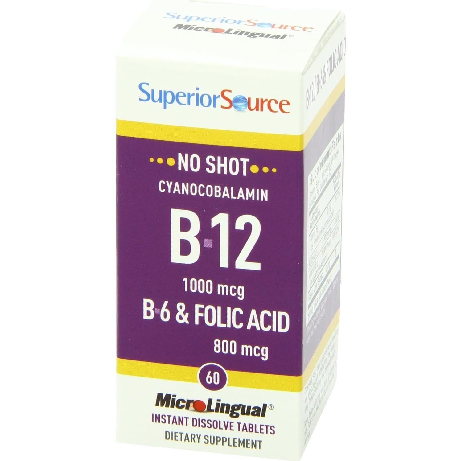 Vitamina B12 Sublingual Superior Source 1000 mcg - Energía y Salud