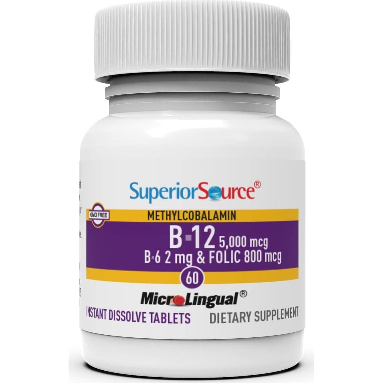 Suplemento Vitamina B12 Metilcobalamina 5000 mcg Superior Source