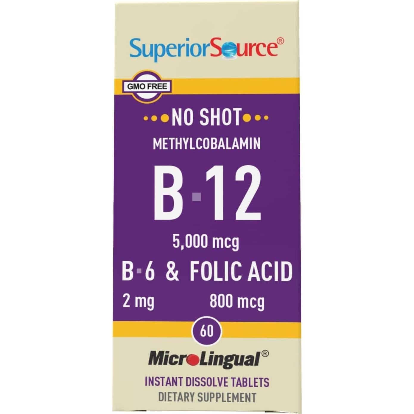 Suplemento Vitamina B12 Metilcobalamina 5000 mcg Superior Source