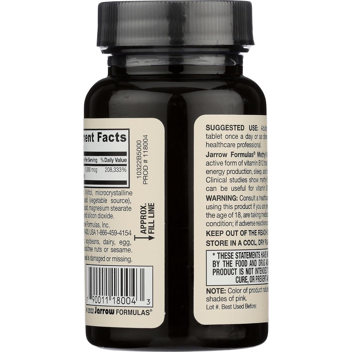 Vitamina Methyl B12 Jarrow Formulas 5000 Mcg 60 Pastillas