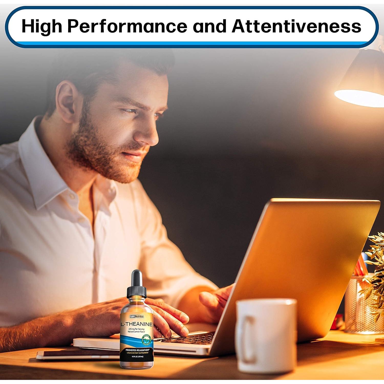 Gotas de L-Teanina Líquida SBR Nutrition 225 mg - Vegano, Sin Alcohol