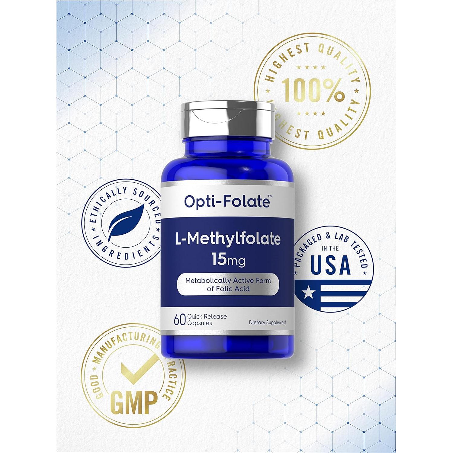 Cápsulas de L-Metilfolato 15mg Carlyle | 60 Unidades | No-GMO