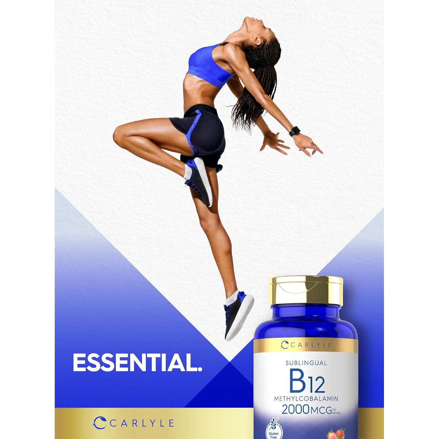 Carlyle Vitamina B12 Sublingual 2000 mcg 240 Tabletas Sabor Baya