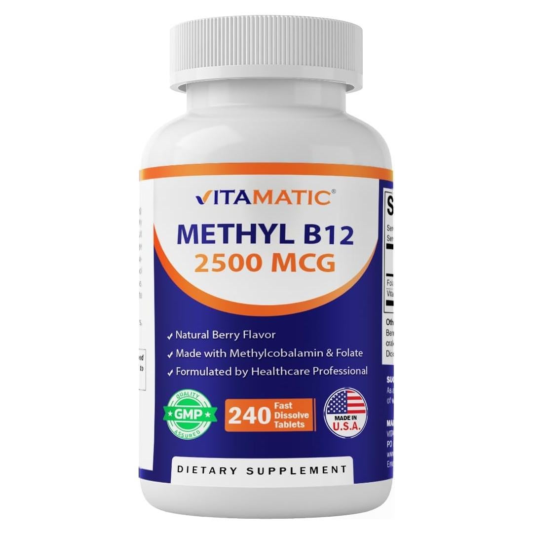 Vitamatic Metil B12 2500 mcg + Ácido Fólico 240 Tabletas
