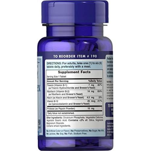 Complejo de Vitaminas B Puritan's Pride 90 Tabletas 45g